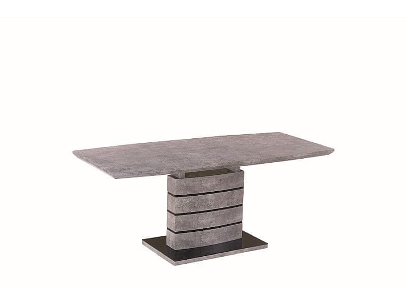 Signal Rozkladací jedálenský stôl efekt betónu LEONARDO 140 cm (180 cm) x 80 cm